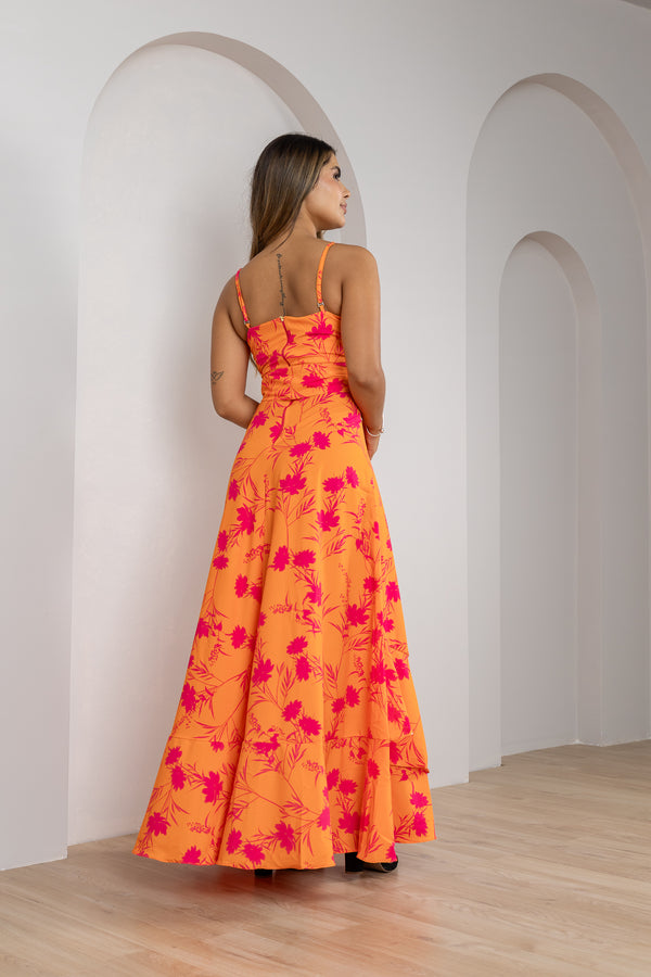 VESTIDO MARGARITA NARANJA