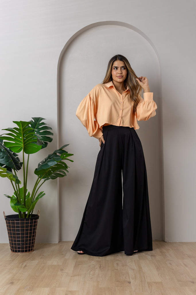 camisa crop top naranja