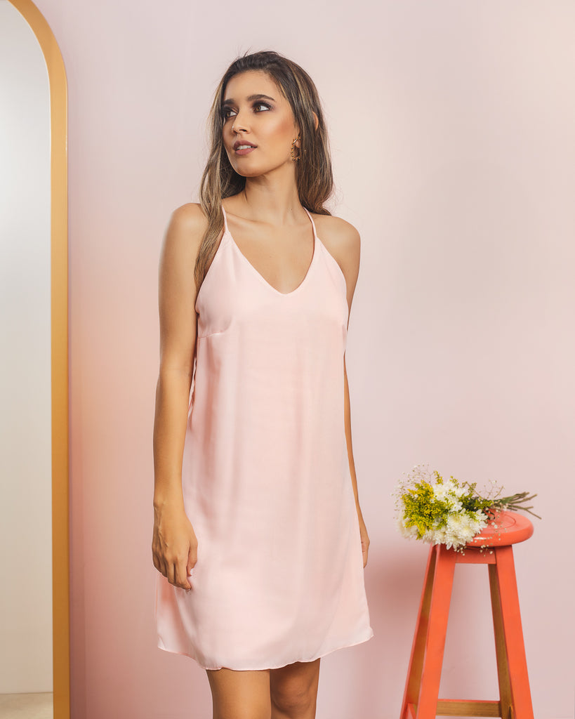 Vestido sales basico rosa